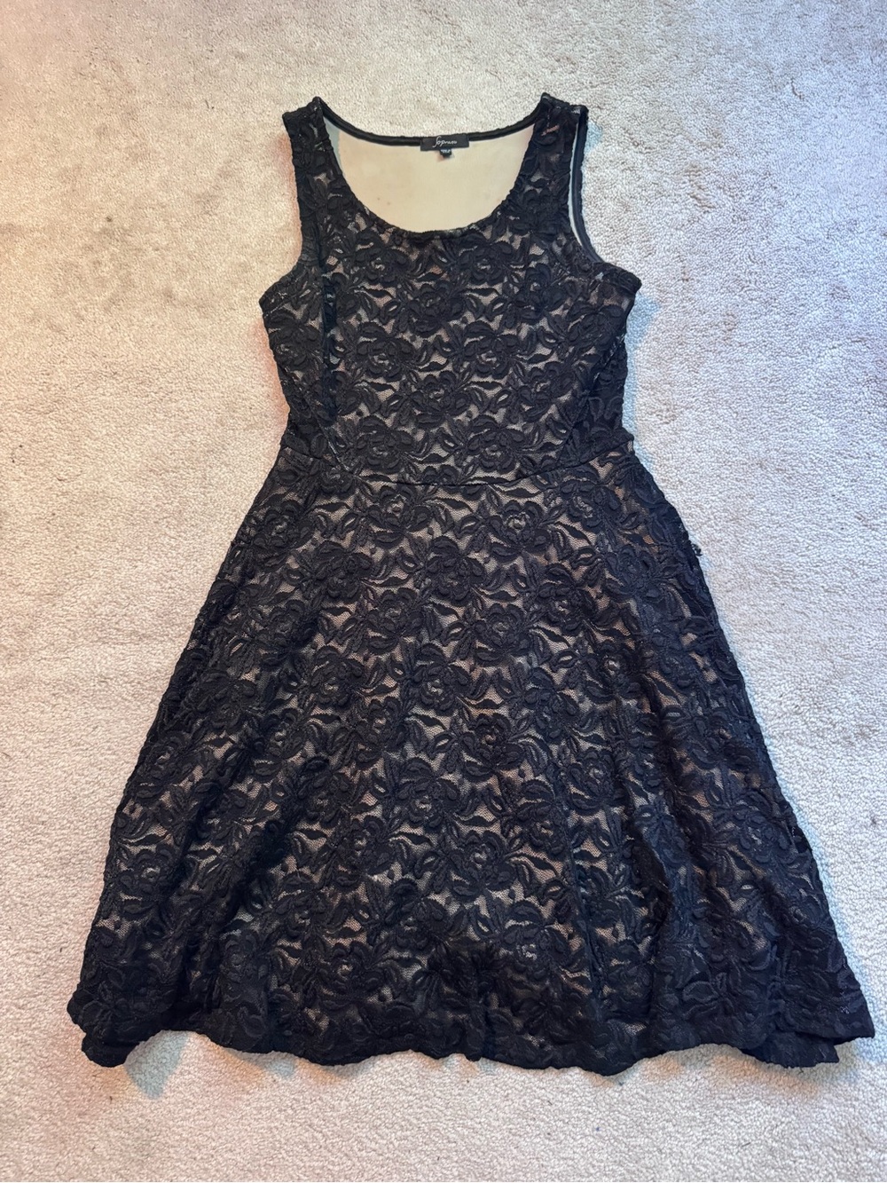 Soprano Black Lace Fit & Flare Dress